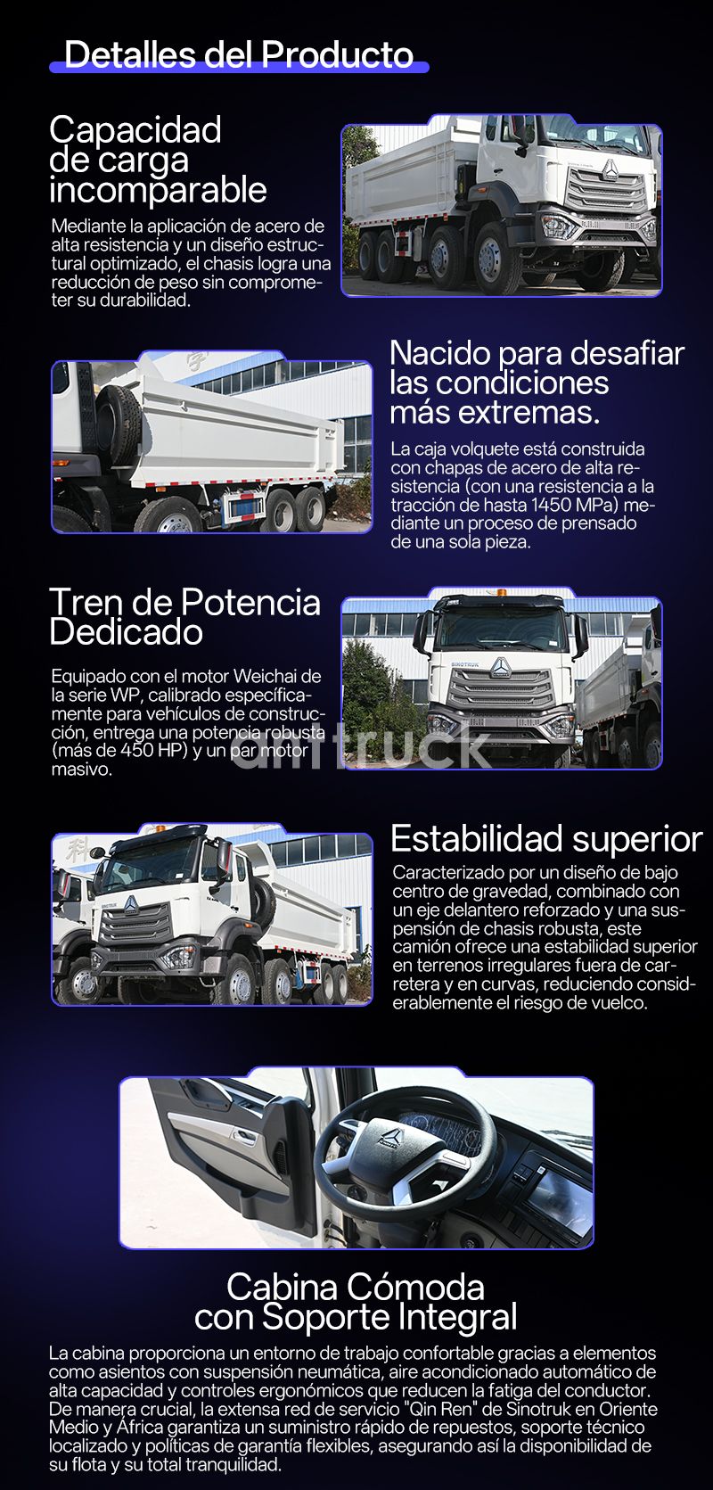 Nuevo camión volquete Sinotruk HOWO NX 8X4