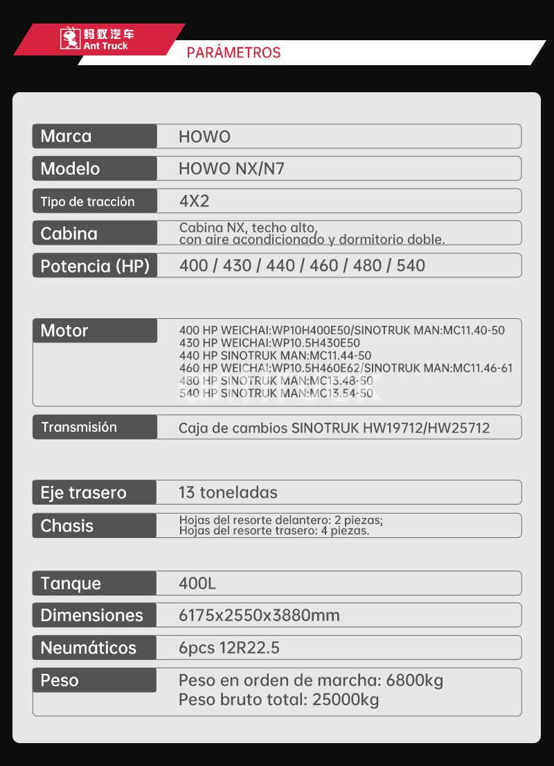 Camión Tractor Sinotruk HOWO NX 4X2 Camión Tractor Sinotruk HOWO NX 4X2