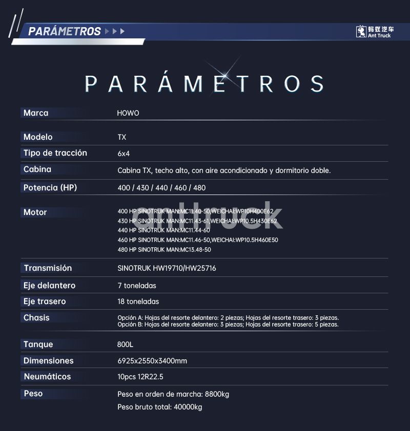 Nuevo Camión Tractor Sinotruk HOWO TX 6X4